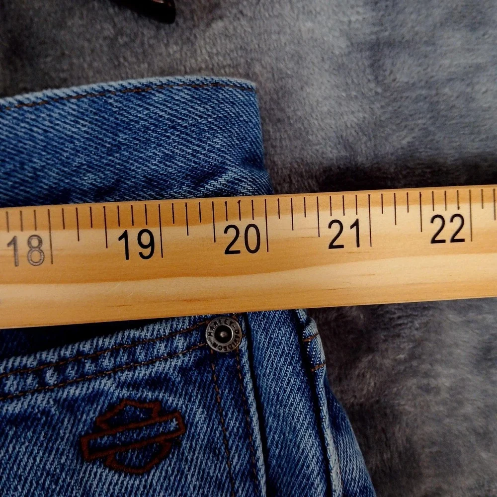 Harley-Davidson Jeans Mens 40x32 Blue Genuine MotorClothes Denim Zip Fly Biker - Picture 3 of 9